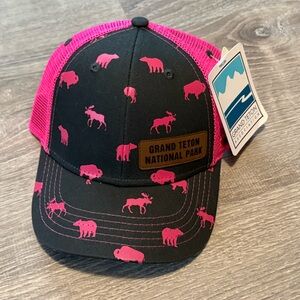 Ouray Sportswear Grand Teton National Park Wyoming Animal Pink Youth Cap Hat